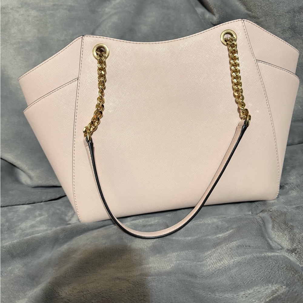 Michael Kors Light Pink Saffiano Leather Chain-Handle Tote - Picture 2 of 3